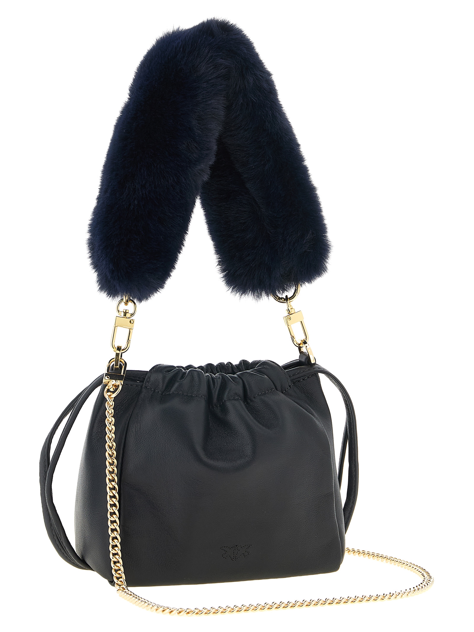 Blue Lambskin Shoulder Bag
