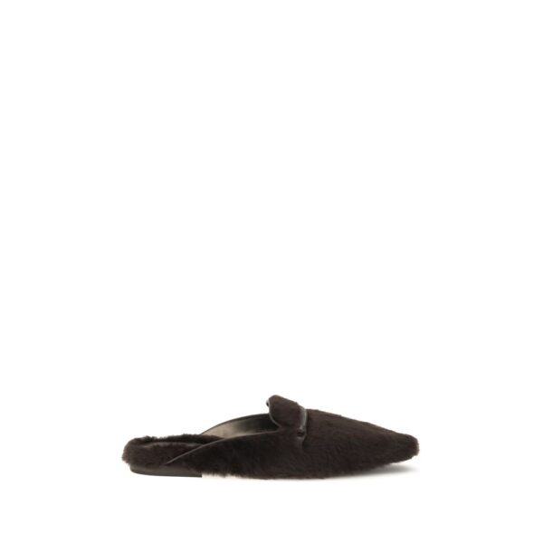 Brown Fur Ballet Flats