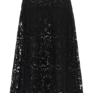 Black Cotton Midi Skirt