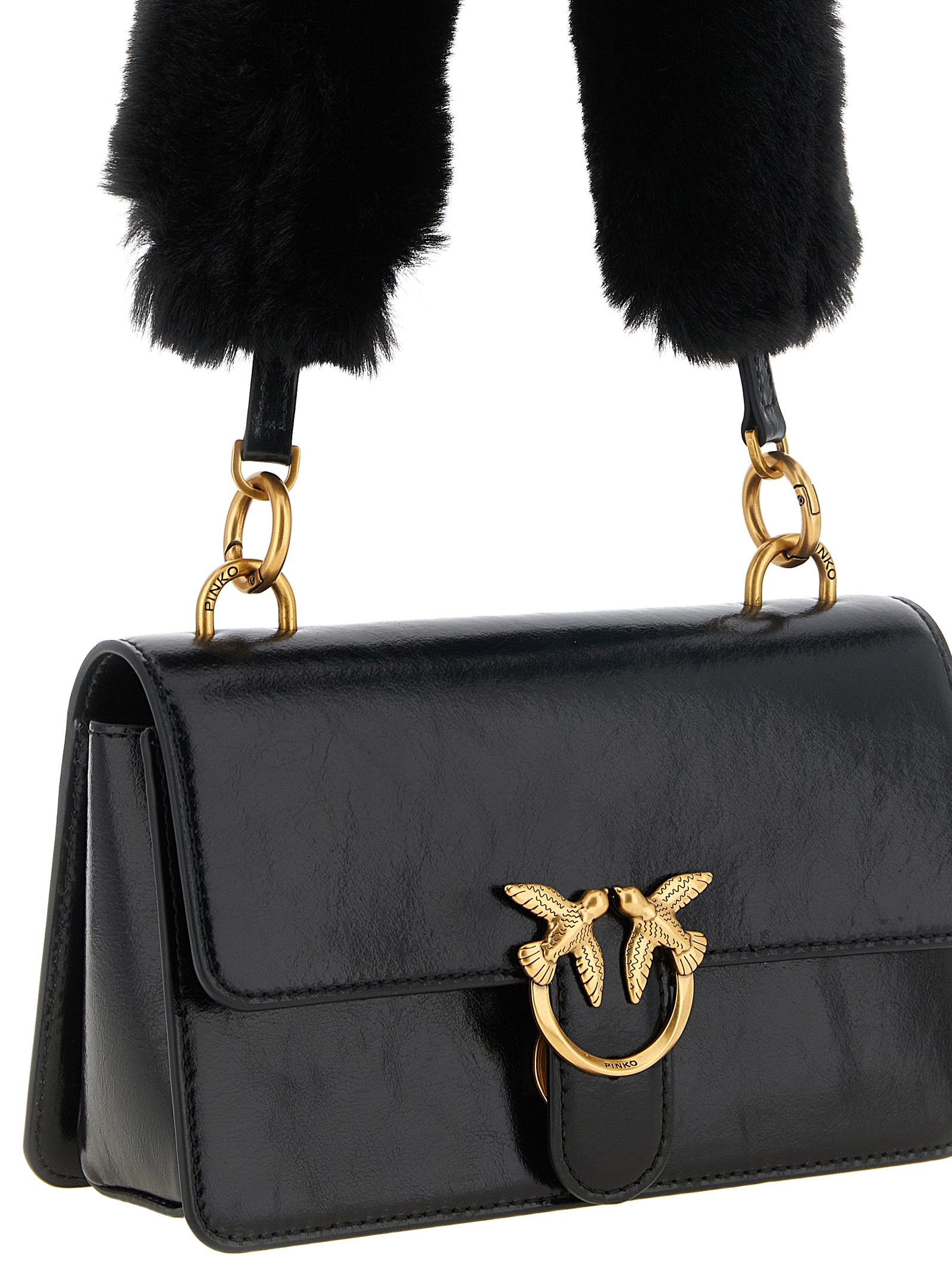 Black Calfskin Shoulder Bag
