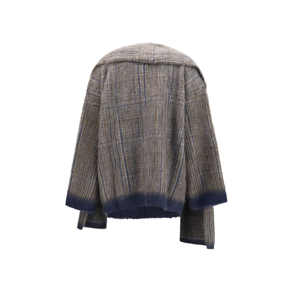 Gray Mohair Full Length Jacket
