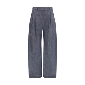 Blue Cotton High Waisted Jean