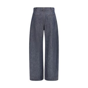 Blue Cotton High Waisted Jean