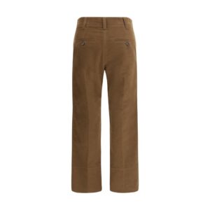 Brown Cotton Casual Pants