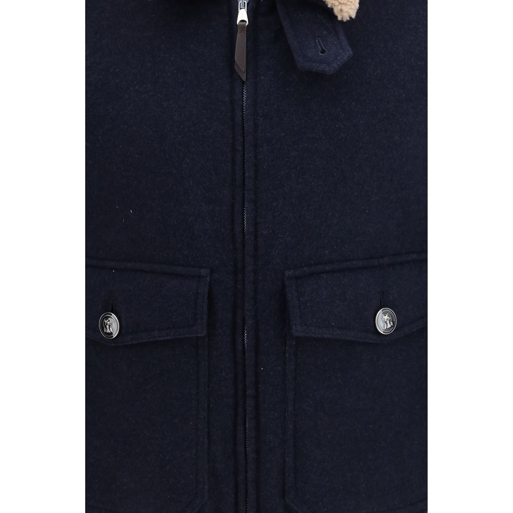 Blue Cashmere Full Length Jacket