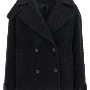 Blue Alpaca Leather Coat