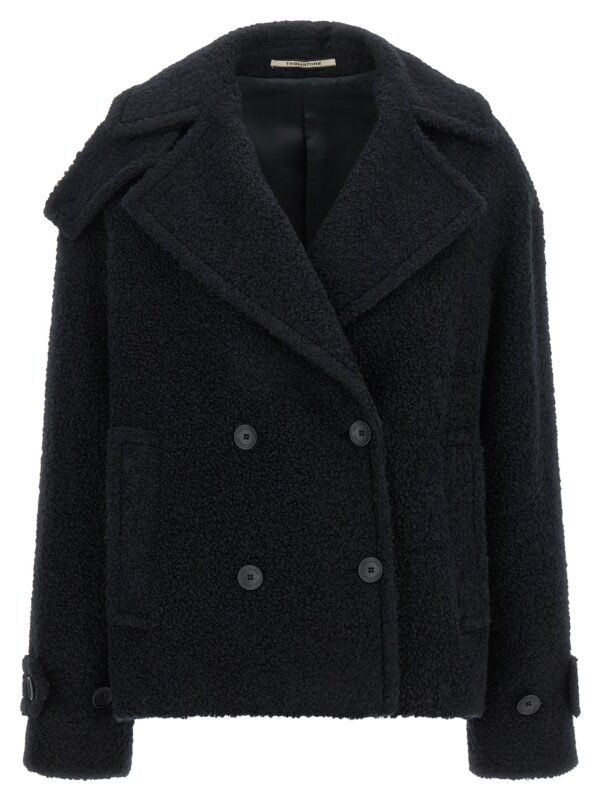 Blue Alpaca Leather Coat