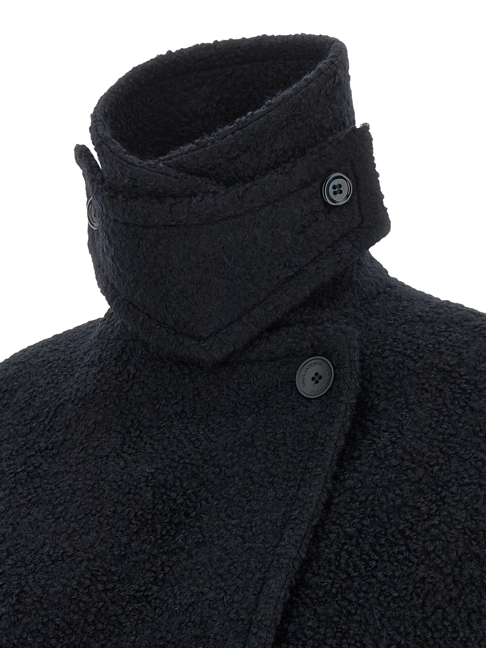 Blue Alpaca Leather Coat