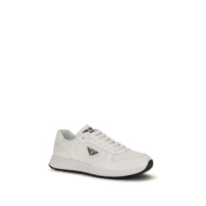 White Recycled Polyamide Athletic Sneakers