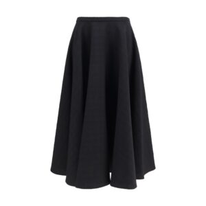 Black Wool Oves Aries Midi Skirt