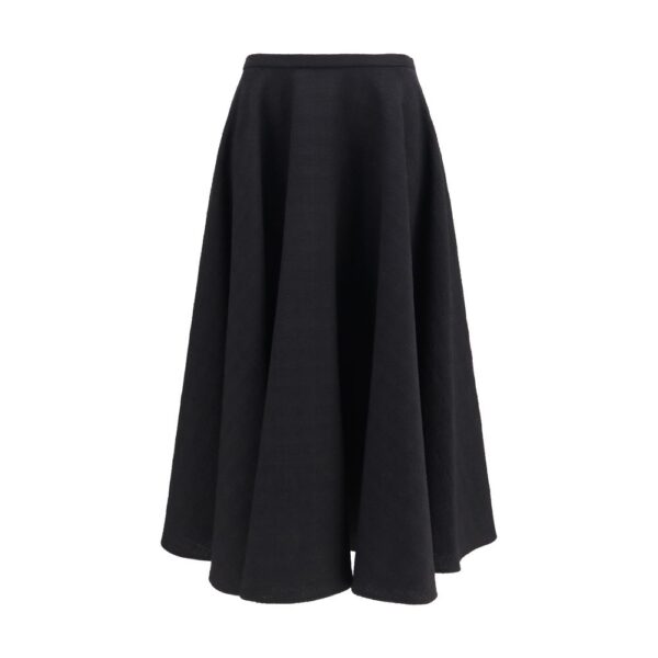 Black Wool Oves Aries Midi Skirt