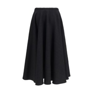 Black Wool Oves Aries Midi Skirt