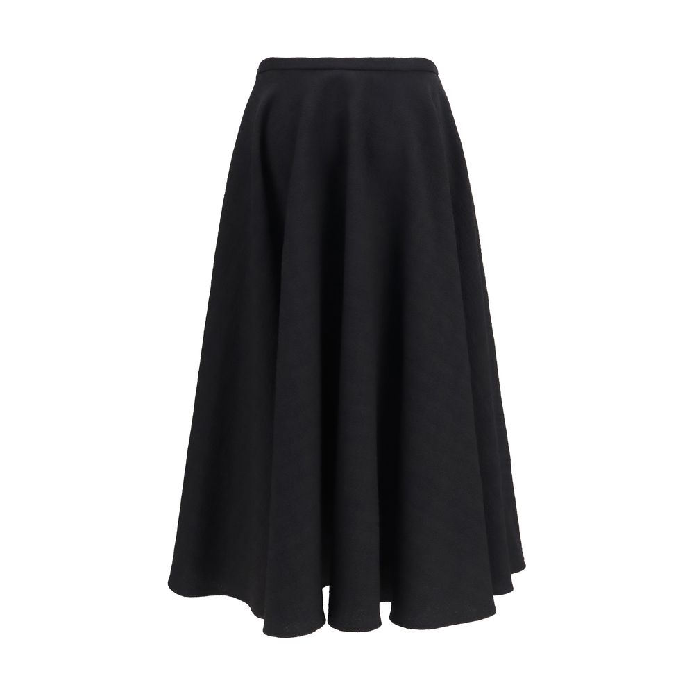 Black Wool Oves Aries Midi Skirt