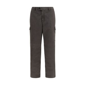 Brown Cotton Casual Pants