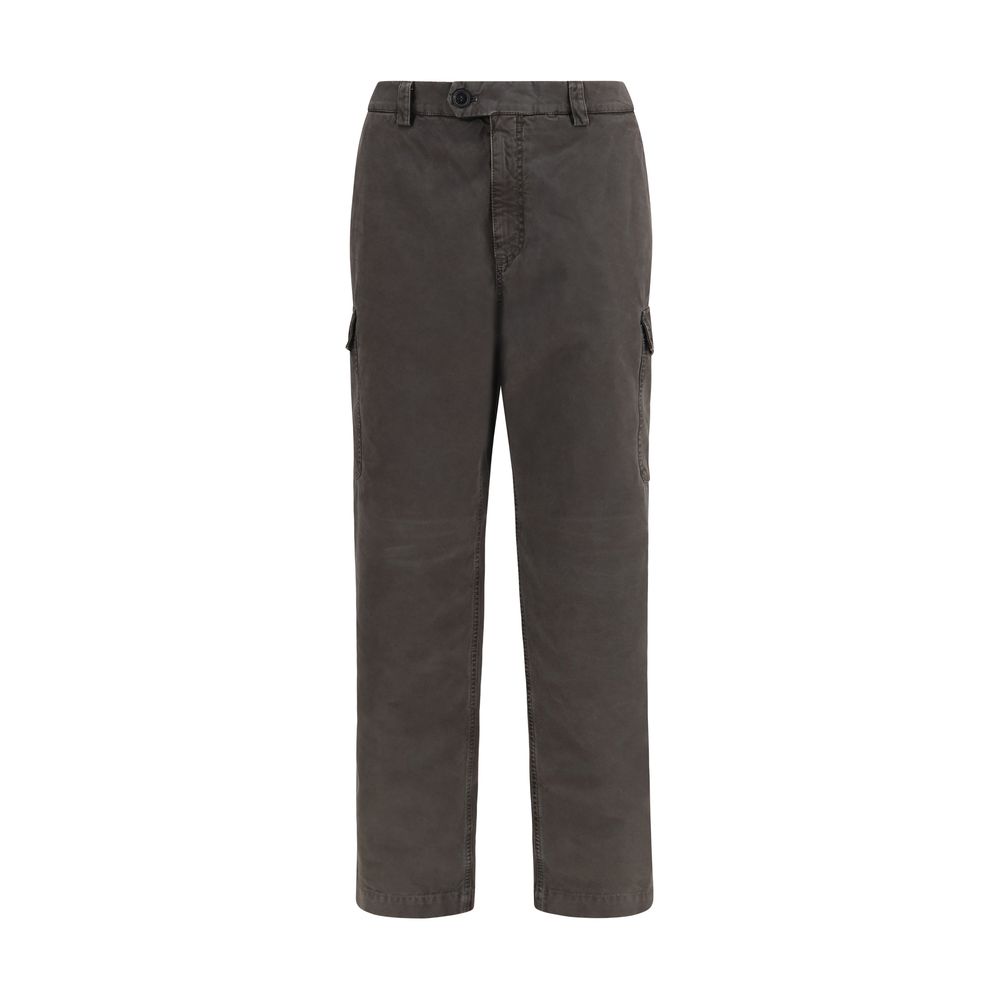 Brown Cotton Casual Pants