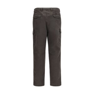 Brown Cotton Casual Pants