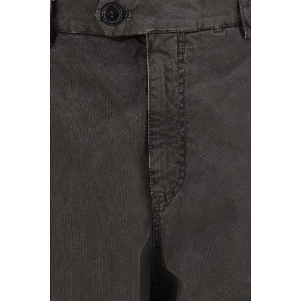 Brown Cotton Casual Pants