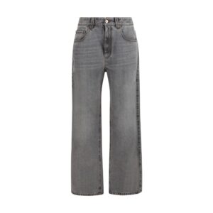 Gray Cotton Jeans Denim
