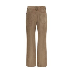 Brown Cotton Casual Pants
