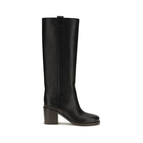 Black Calf Leather Bos Taurus High Heel Boots
