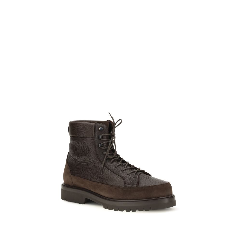 Brown Calf Leather Bos Taurus Lace Up Boots