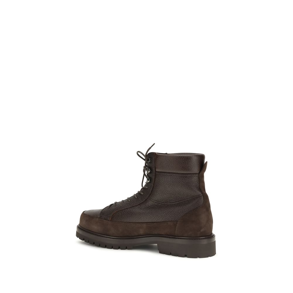 Brown Calf Leather Bos Taurus Lace Up Boots