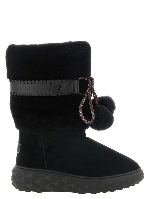 Black Lamb Leather Flat Boots