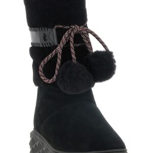 Black Lamb Leather Flat Boots