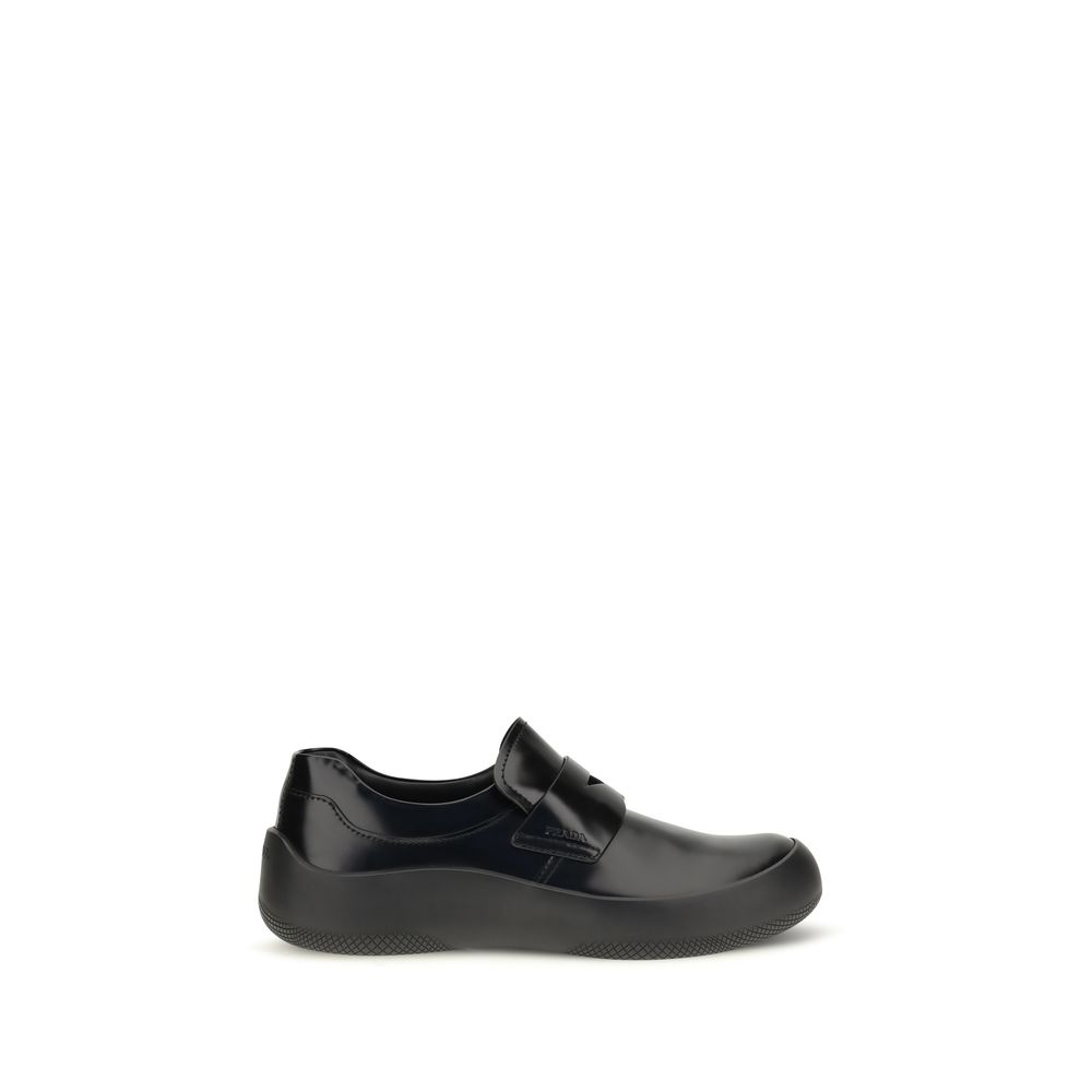 Black Calf Leather Bos Taurus Slip On Loafers