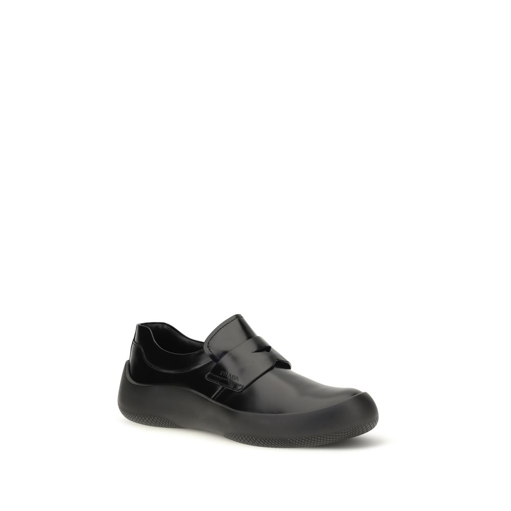 Black Calf Leather Bos Taurus Slip On Loafers