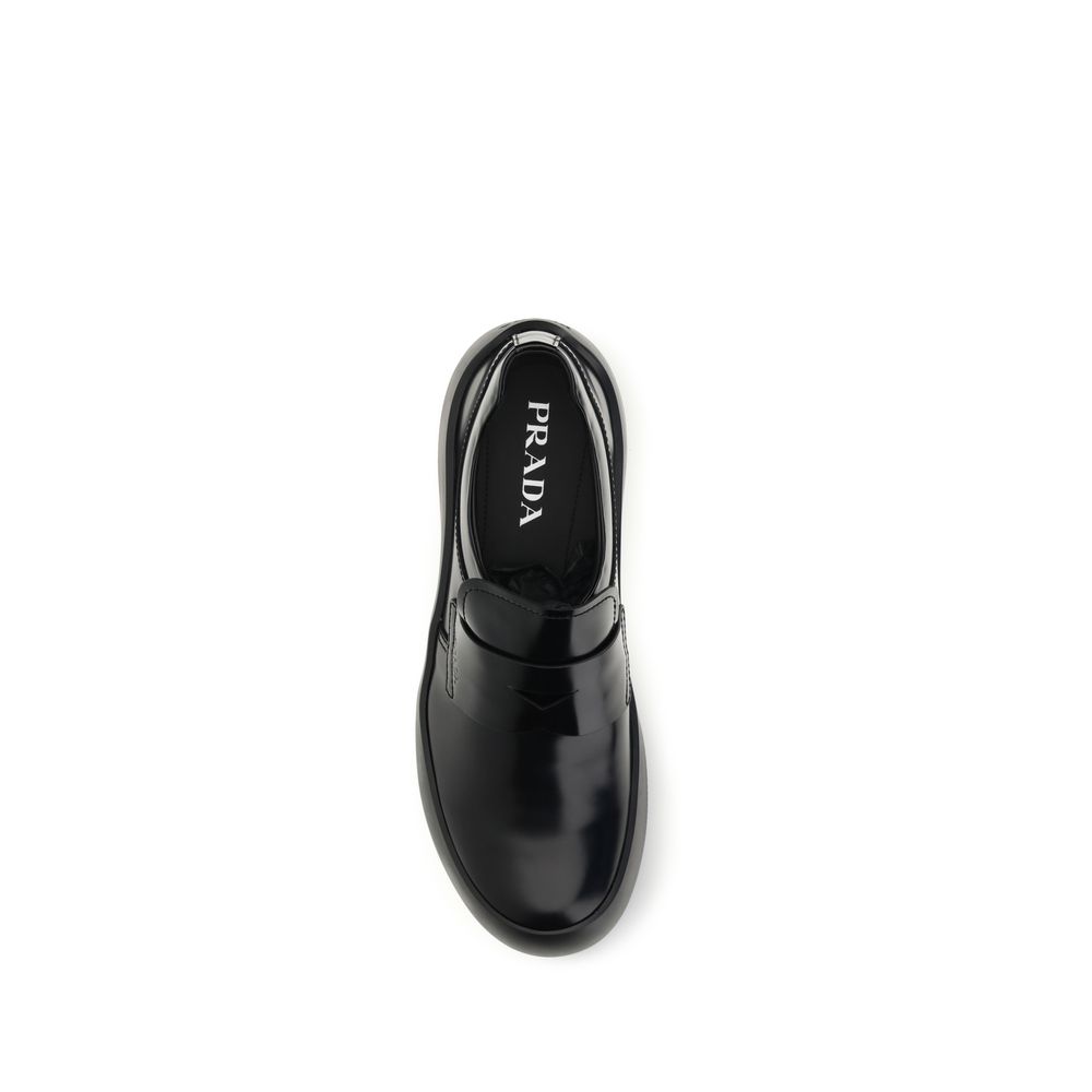 Black Calf Leather Bos Taurus Slip On Loafers