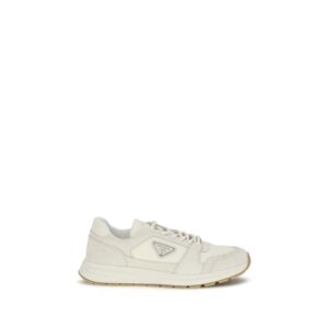 Beige Calf Leather Bos Taurus Athletic Sneakers