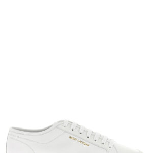 White Calfskin Low Top Sneakers