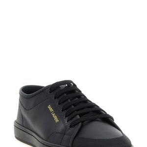 Black Calfskin Low Top Sneakers