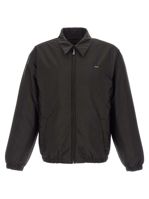 Black Recycled Polyamide Full-Length Jacket