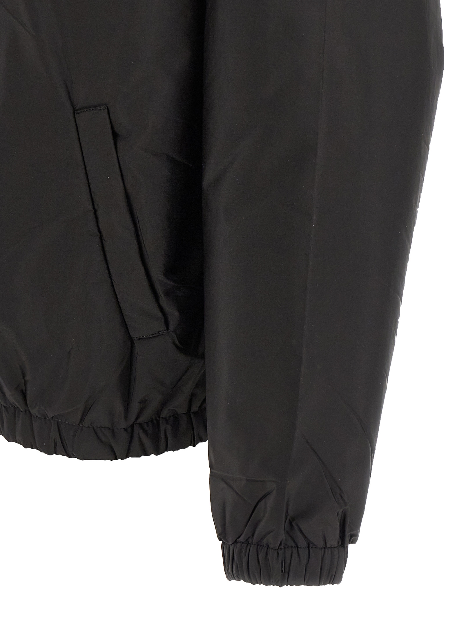 Black Recycled Polyamide Full Length Jacket