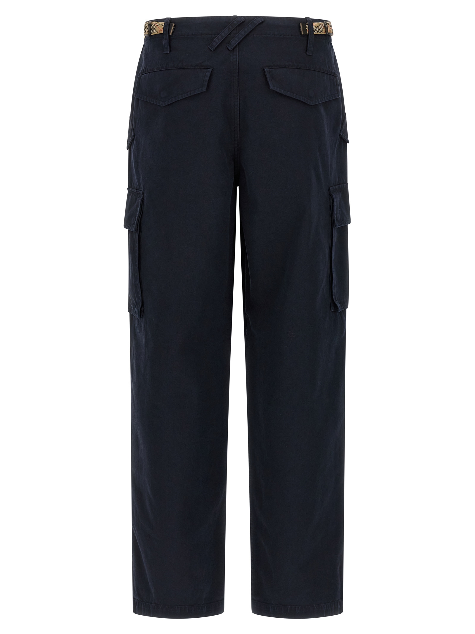 Blue Cotton Cargo Pants