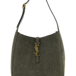 Gray Lamb Leather Shoulder Bag