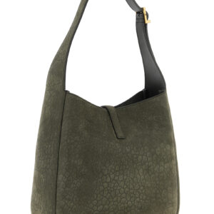 Gray Lamb Leather Shoulder Bag