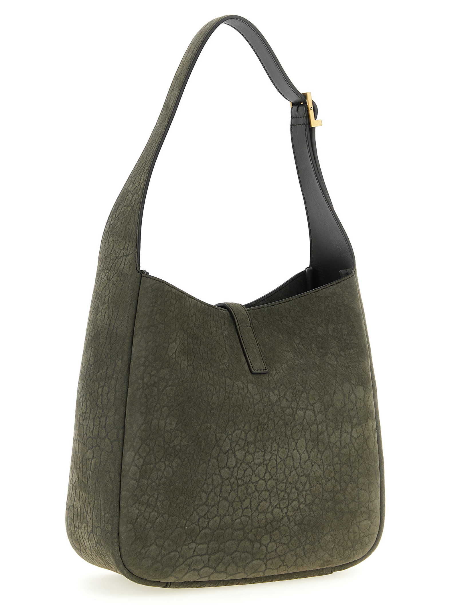 Gray Lamb Leather Shoulder Bag