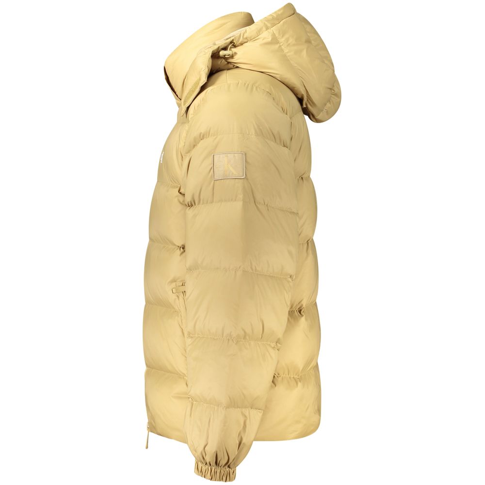 Beige Nylon Men Jacket