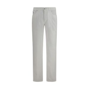 White Cotton Casual Pants