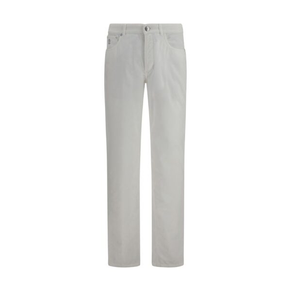 White Cotton Casual Pants