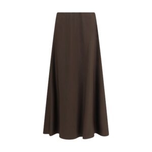 Brown Wool Oves Aries Midi Skirt