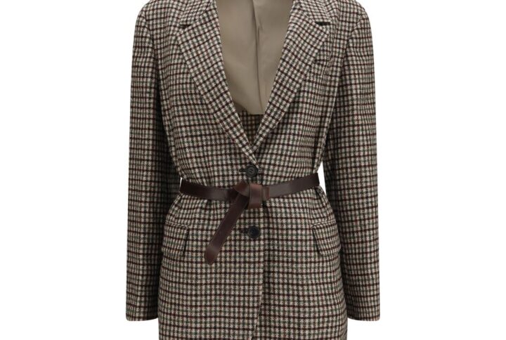 Brown Wool Oves Aries Casual Dress