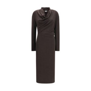 Brown Wool Oves Aries Casual Dress