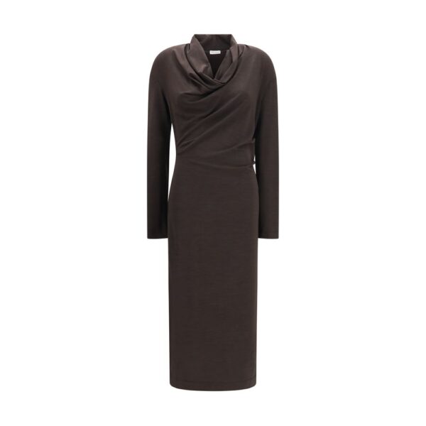 Brown Wool Oves Aries Casual Dress