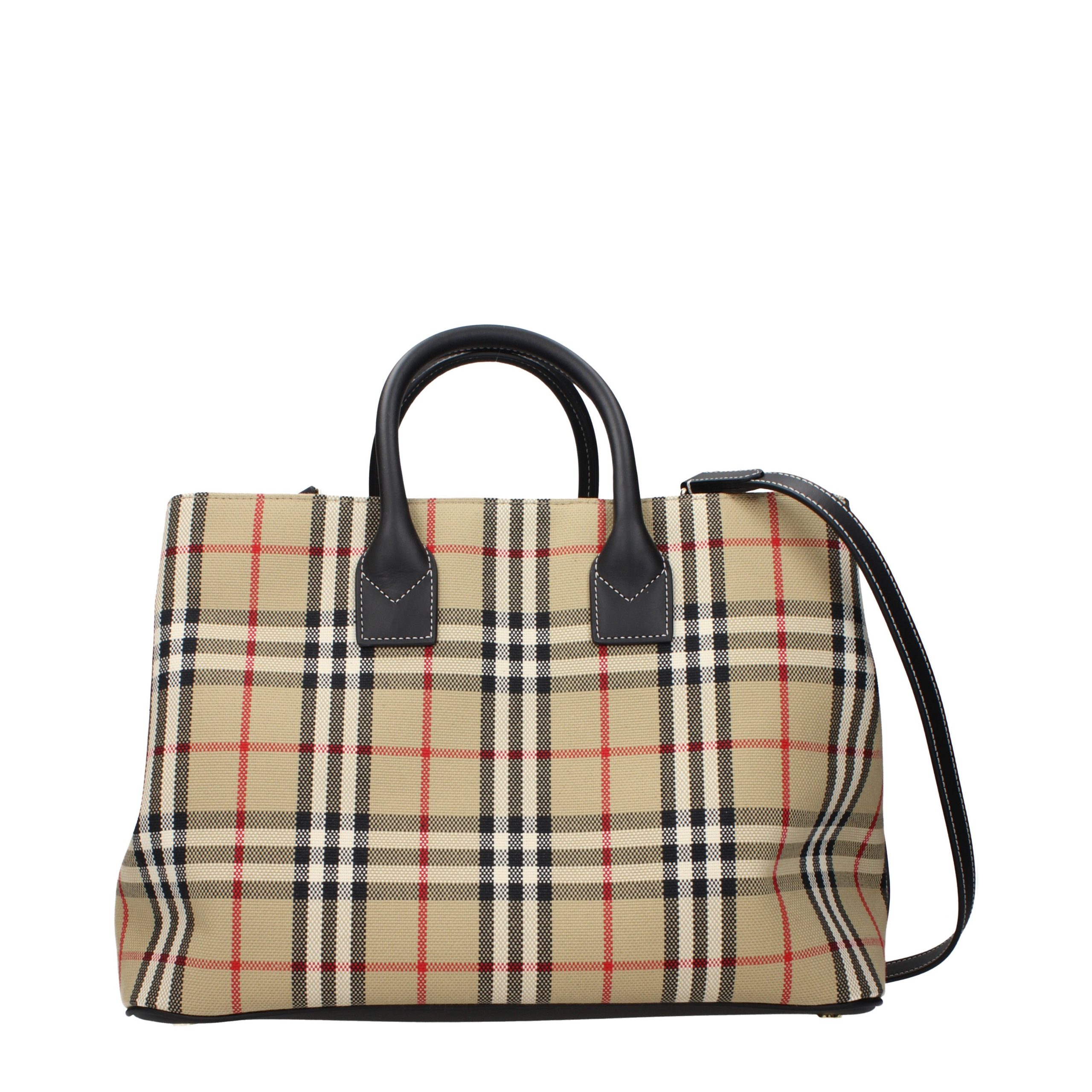 Beige Fabric Handbag