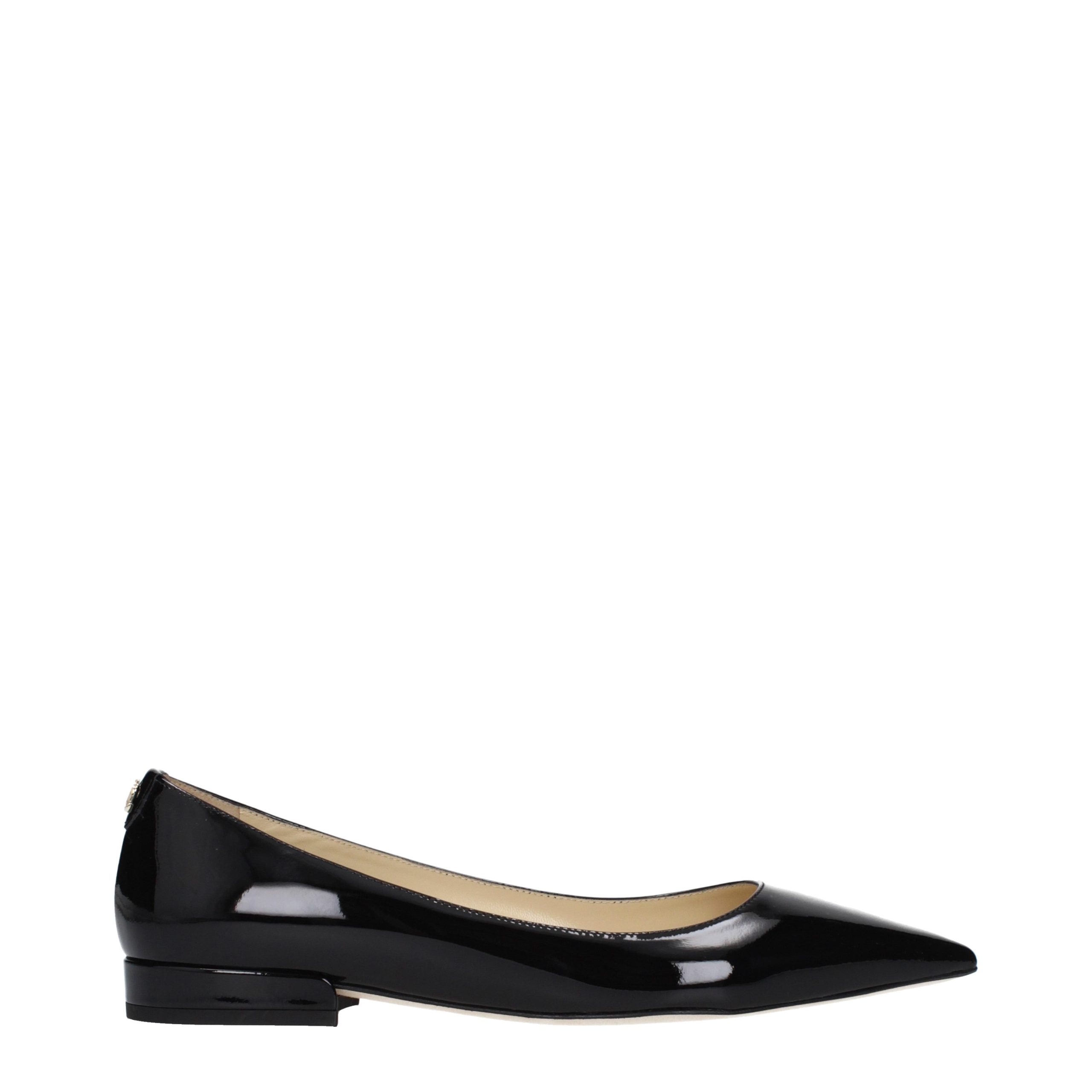Black Leather Flats