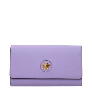 Purple Leather Clutch Bag
